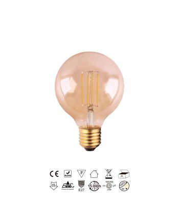 BOMBILLA LED VINTAGE AMBAR  G95 - E27 – 6,5W - 2200K